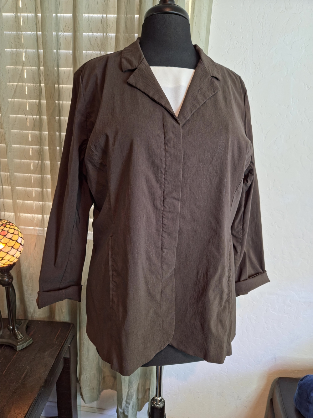 Venezia Lightweight Brown Button-Front Jacket #0404
